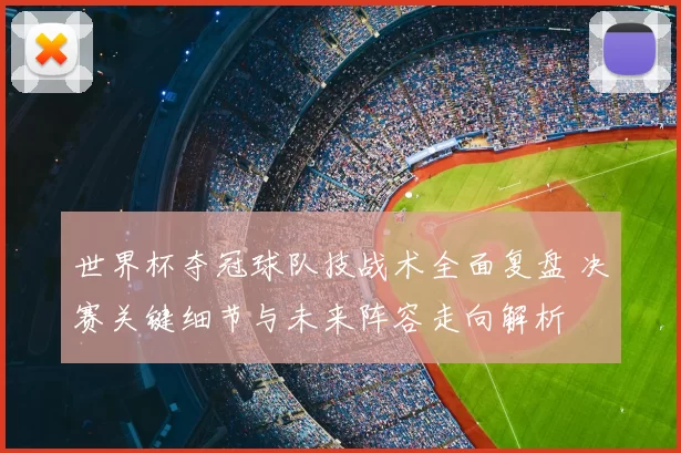 世界杯夺冠球队技战术全面复盘 决赛关键细节与未来阵容走向解析